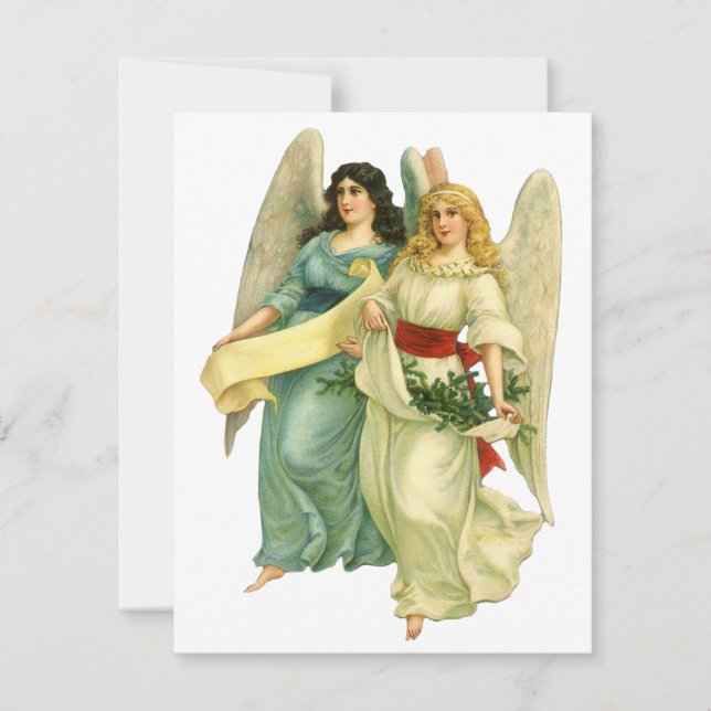 Weihnachten, Viktorianische Engel Feiertagskarte (Vorderseite)