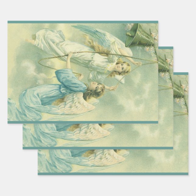 Weihnachten, Viktorianische Engel mit Glocke Geschenkpapier Set (Set)