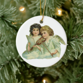 Weihnachten, Viktorianische Engel Musik Geige Keramik Ornament