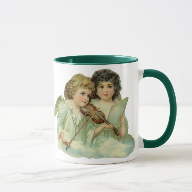 Weihnachten, Viktorianische Engel Musik Geige Tasse (Rechts)