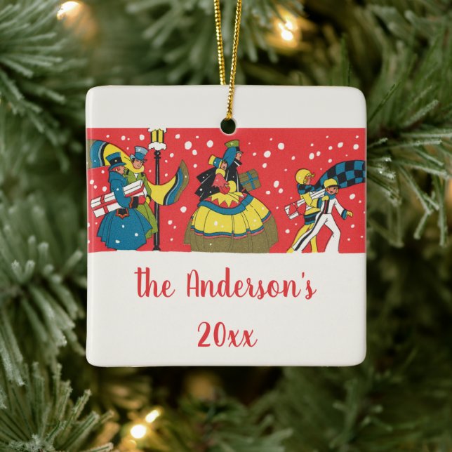 Weihnachten, Viktorianische Familie Keramikornament (Baum)