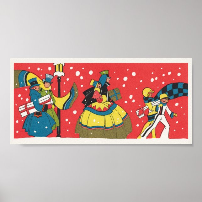Weihnachten, Viktorianische Familie Poster (Vorne)