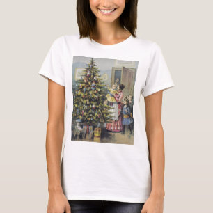 Weihnachten, Viktorianische Familie rund um Baum T-Shirt