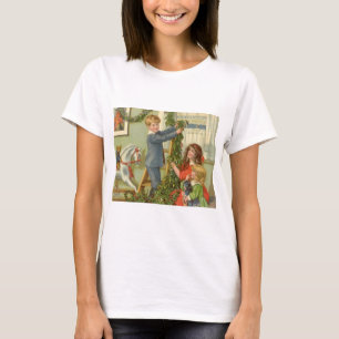 Weihnachten, Viktorianische Kinder dekorieren T-Shirt