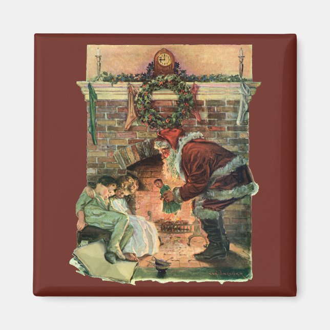 Weihnachten, Viktorianische Weihnachtskinder Magnet (Vorne)