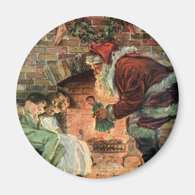 Weihnachten, Viktorianische Weihnachtskinder Magnet (Vorne)