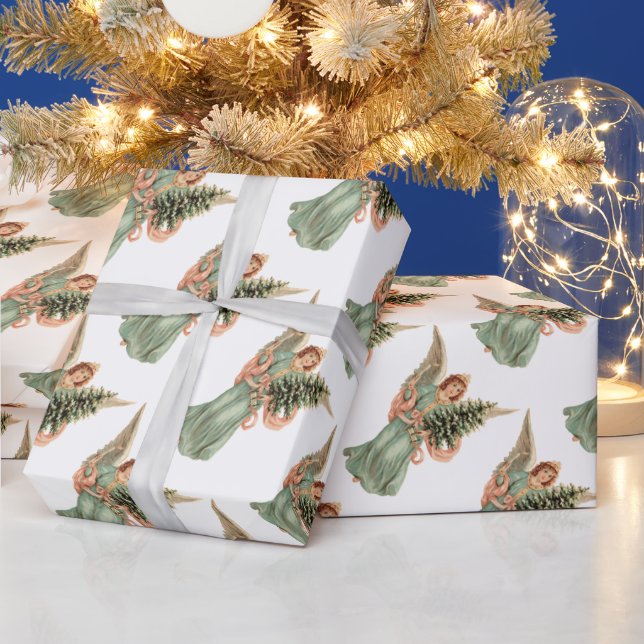 Weihnachten, Viktorianischer Engel mit Baum Geschenkpapier (Feiertage)