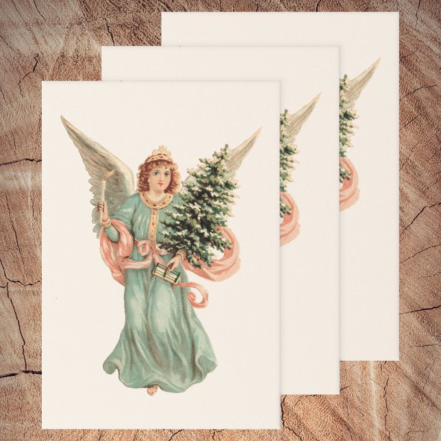 Weihnachten, Viktorianischer Engel mit Baum Geschenkpapier Set (Von Creator hochgeladen)
