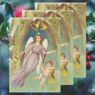 Weihnachten, Viktorianischer Engel mit Cherub Geschenkpapier Set