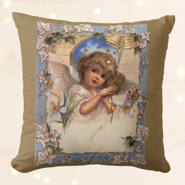 Weihnachten, Viktorianischer Engel mit goldenen Gl Kissen (Von Creator hochgeladen)