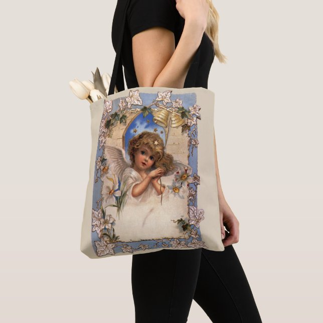 Weihnachten, Viktorianischer Engel mit goldenen Gl Tasche (Von Nahem)