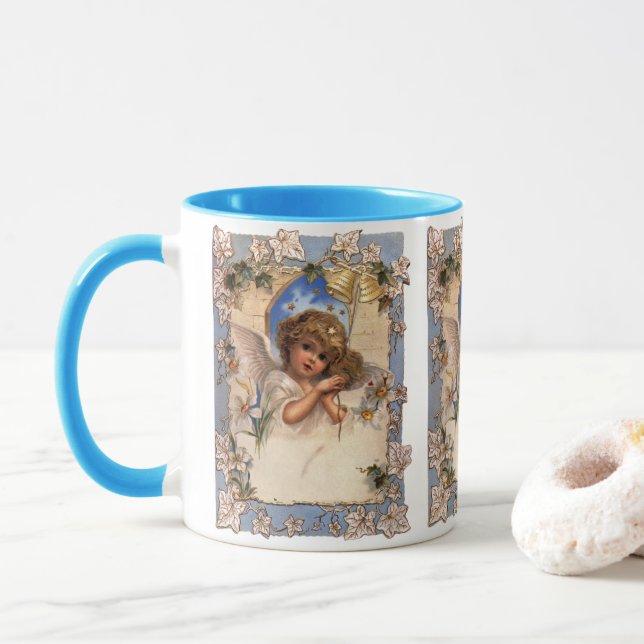 Weihnachten, Viktorianischer Engel mit goldenen Gl Tasse (Mit Donut)