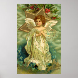 Weihnachten, Viktorianischer Engel mit Goldstern Poster
