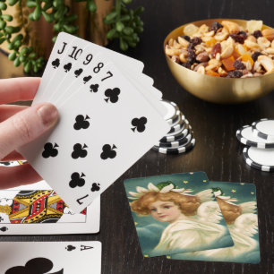 Weihnachten, Viktorianischer Engel mit Goldstern Spielkarten