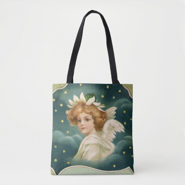 Weihnachten, Viktorianischer Engel mit Goldstern Tasche (Vorderseite)