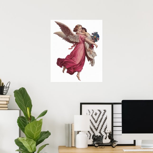 Weihnachten, Viktorianischer Wächter Angel Poster (Heimbüro)
