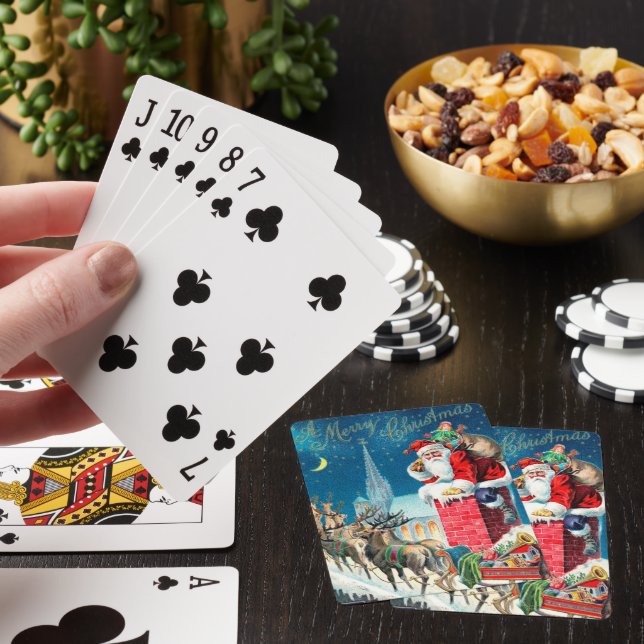 Weihnachten Viktorianischer Weihnachtsmann am Kami Spielkarten (In Situ)