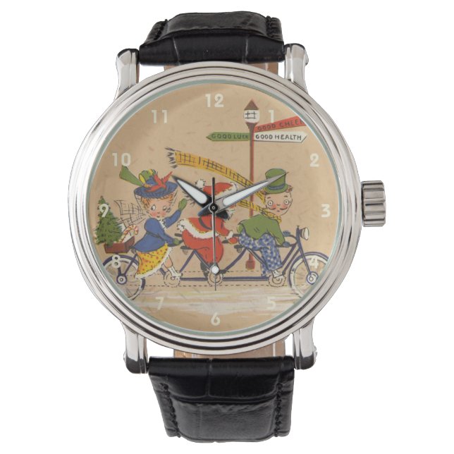Weihnachten, Viktorianischer Weihnachtsmann auf de Armbanduhr (Vorderseite)