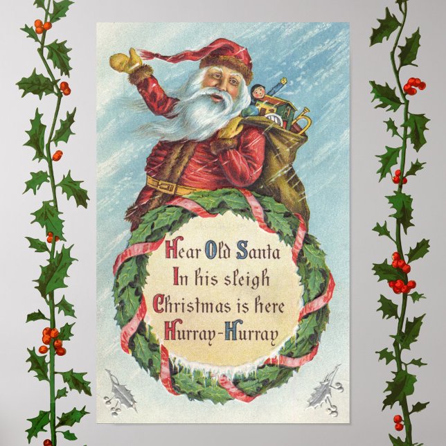 Weihnachten, Viktorianischer Weihnachtsmann auf de Poster (Von Creator hochgeladen)
