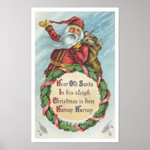 Weihnachten, Viktorianischer Weihnachtsmann auf de Poster
