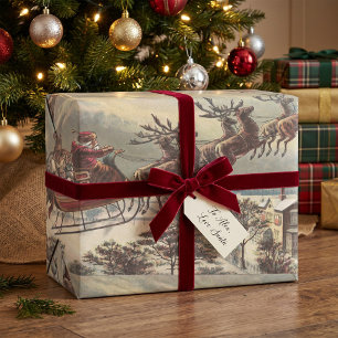 Weihnachten Viktorianischer Weihnachtsmann Geschenkpapier Set