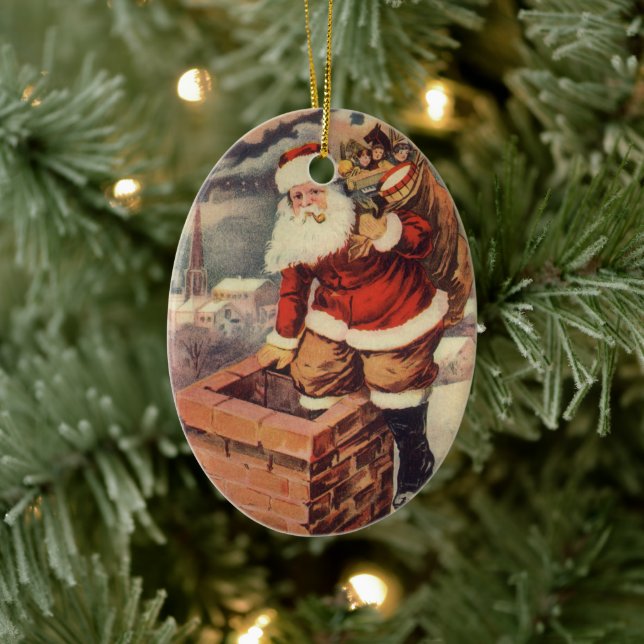 Weihnachten Viktorianischer Weihnachtsmann im Schl Keramikornament (Baum)