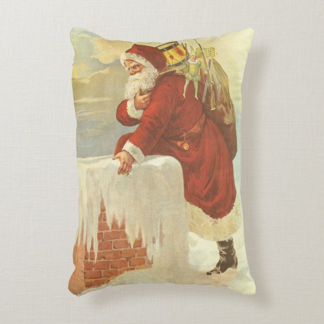 Weihnachten Viktorianischer Weihnachtsmann im Schl Zierkissen (Vorderseite(Vertikal))