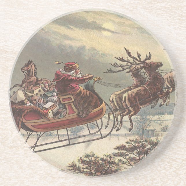 Weihnachten, Viktorianischer Weihnachtsmann im Sle Getränkeuntersetzer (Vorne)