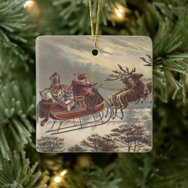 Weihnachten, Viktorianischer Weihnachtsmann im Sle Keramikornament (Baum)