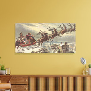 Weihnachten, Viktorianischer Weihnachtsmann im Sle Leinwanddruck