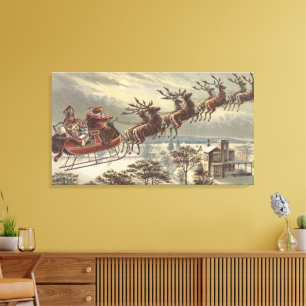 Weihnachten, Viktorianischer Weihnachtsmann im Sle Leinwanddruck