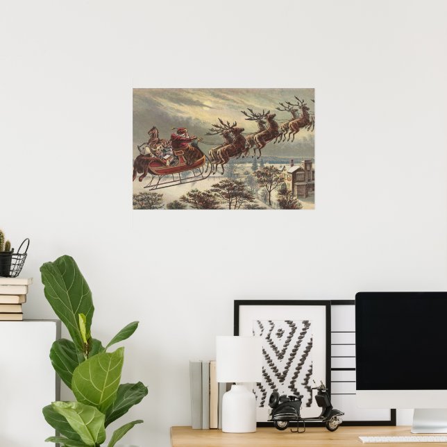 Weihnachten, Viktorianischer Weihnachtsmann im Sle Poster (Heimbüro)