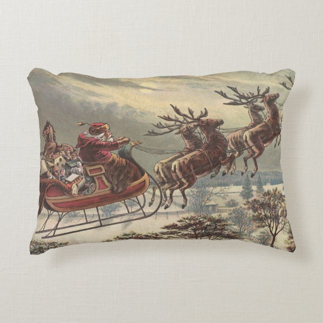 Weihnachten, Viktorianischer Weihnachtsmann im Sle Zierkissen (Vorderseite)