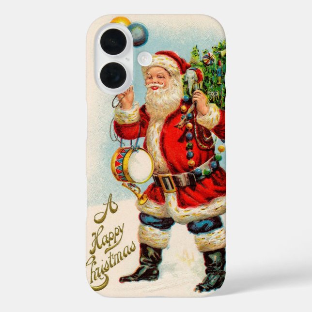 Weihnachten, Viktorianischer Weihnachtsmann iPhone 16 Hülle (Rückseite)