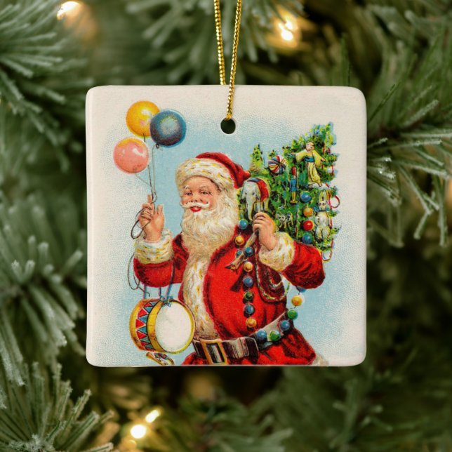 Weihnachten, Viktorianischer Weihnachtsmann Keramikornament (Baum)