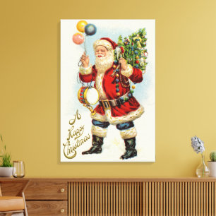 Weihnachten, Viktorianischer Weihnachtsmann Leinwanddruck