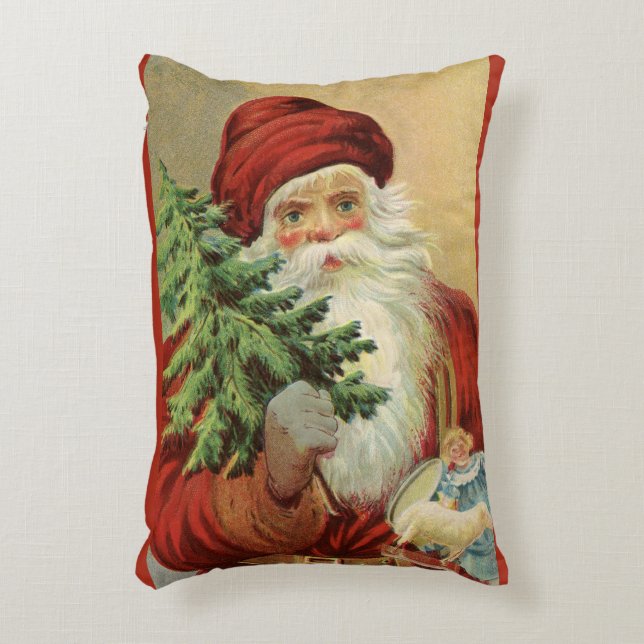 Weihnachten, Viktorianischer Weihnachtsmann mit Ba Dekokissen (Vorderseite(Vertikal))
