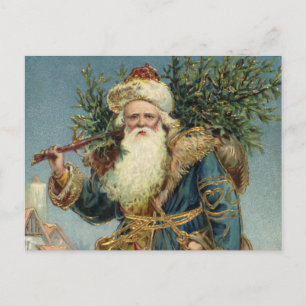 Weihnachten, Viktorianischer Weihnachtsmann mit Ba Feiertagspostkarte