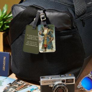 Weihnachten, Viktorianischer Weihnachtsmann mit Ba Gepäckanhänger