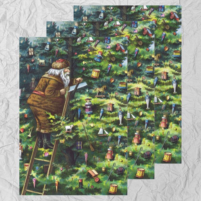 Weihnachten, Viktorianischer Weihnachtsmann mit Ba Geschenkpapier Set (Von Creator hochgeladen)
