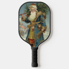 Weihnachten, Viktorianischer Weihnachtsmann mit Ba Pickleball Schläger