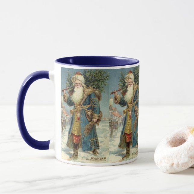 Weihnachten, Viktorianischer Weihnachtsmann mit Ba Tasse (Mit Donut)