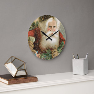 Weihnachten, Viktorianischer Weihnachtsmann mit Pi Große Wanduhr