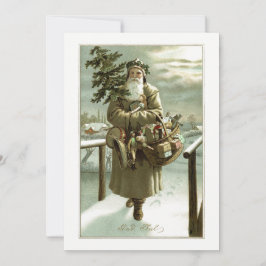 Weihnachten, Viktorianischer Weihnachtsmann mit Sp Einladung