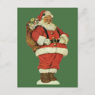 Weihnachten, Viktorianischer Weihnachtsmann mit Sp Feiertagspostkarte