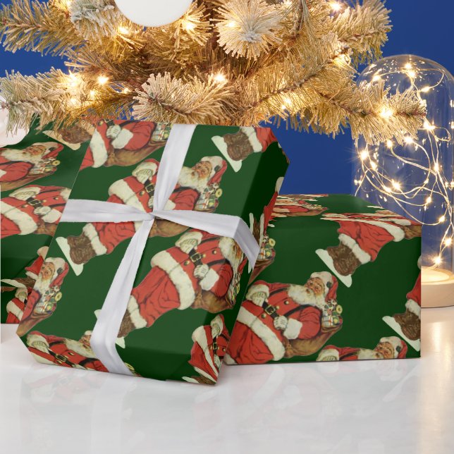 Weihnachten, Viktorianischer Weihnachtsmann mit Sp Geschenkpapier (Feiertage)