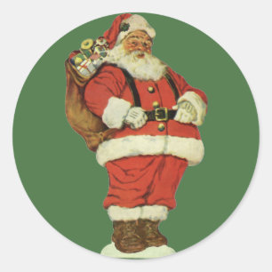Weihnachten, Viktorianischer Weihnachtsmann mit Sp Runder Aufkleber