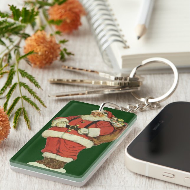 Weihnachten, Viktorianischer Weihnachtsmann mit Sp Schlüsselanhänger (Vorderseite rechts)