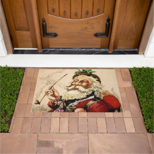 Weihnachten, Viktorianischer Weihnachtsmann Pipe T Fußmatte