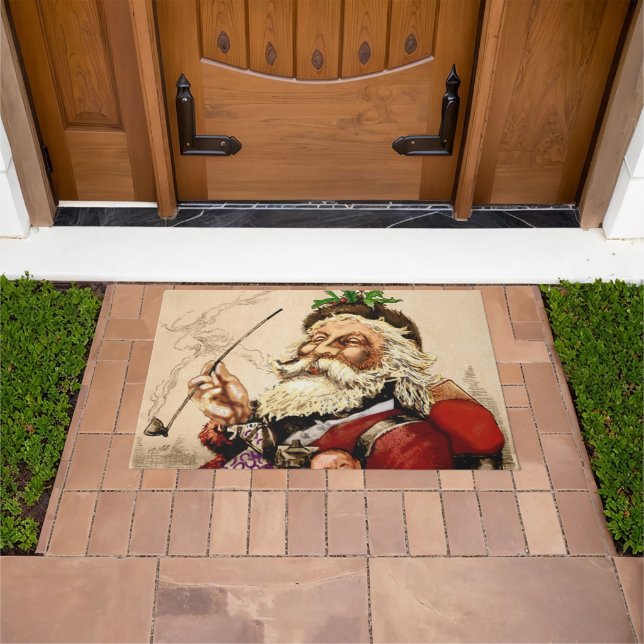 Weihnachten, Viktorianischer Weihnachtsmann Pipe T Fußmatte (Außenbereich)